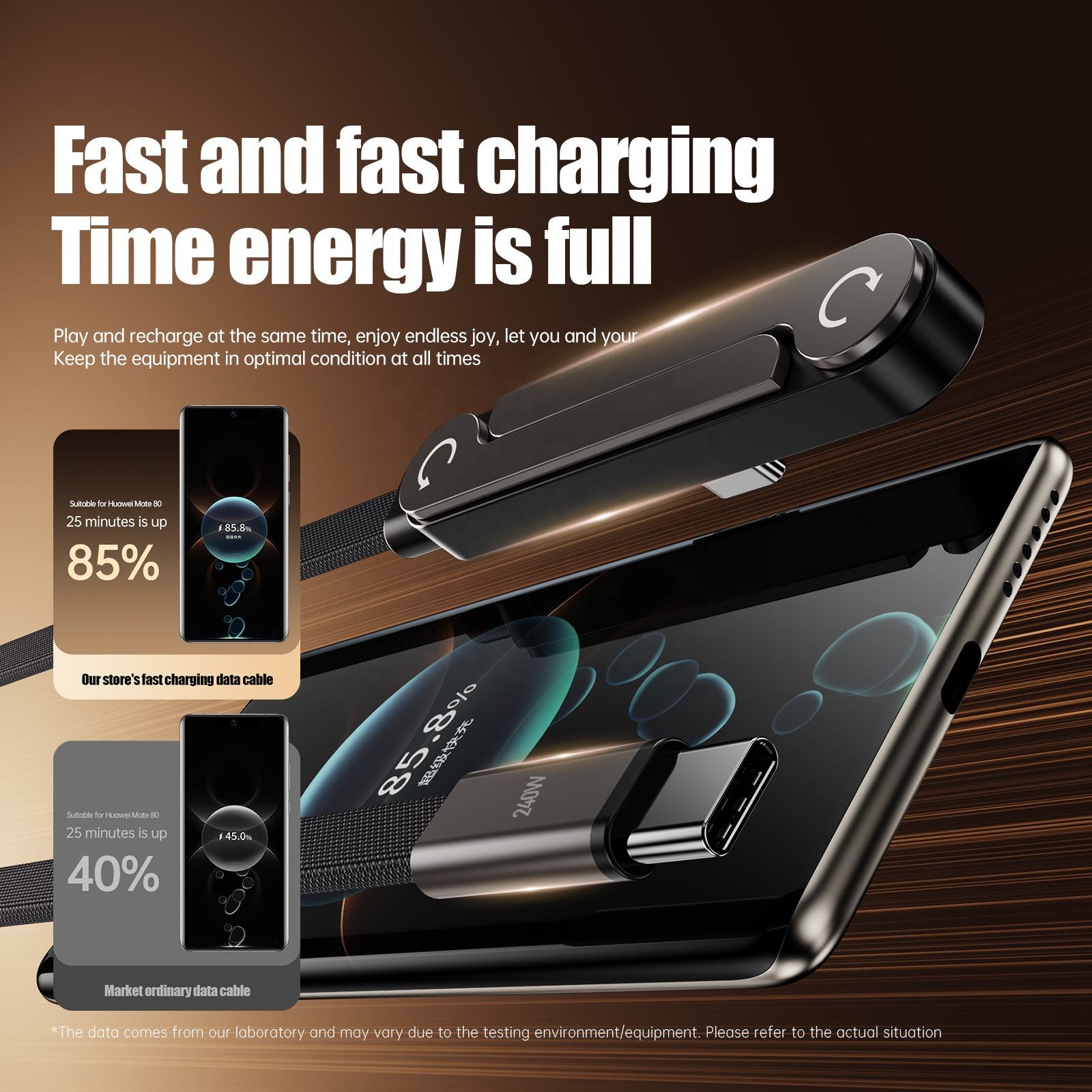 Charging Cord with Foldaway Stand